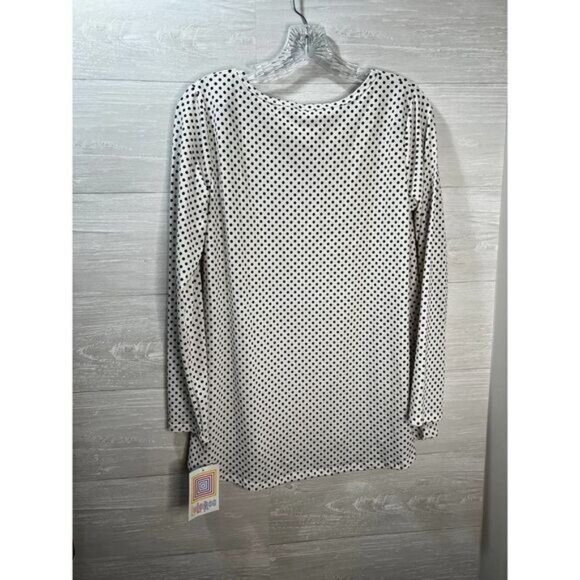 LullaRoe Women's Long Sleeve‎ High Low Hem Casual Scoop Neck Polka Dots Top - Picture 5 of 6
